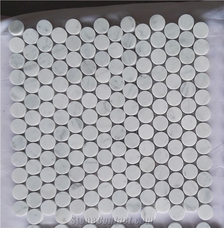 Italian Bianco Carrara Hexagon Mosaic, 1 Hexagon, 2 and 3 Hexagon Mosaic Tile, Flooring and Wall Mosaic Tile, Customize Mosaic Pattern