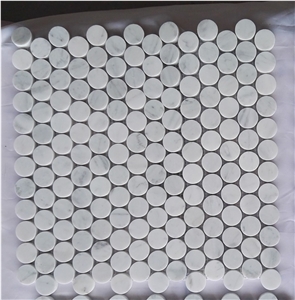 Italian Bianco Carrara Hexagon Mosaic, 1 Hexagon, 2 and 3 Hexagon Mosaic Tile, Flooring and Wall Mosaic Tile, Customize Mosaic Pattern