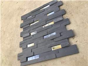 Mix Materials Culture Stone, Glass and Slate Material Wallstone, Wall Cladding ,Thin Stone Veneer, Exposed Wallstone, Stone Wall Decor, Ledge Stone
