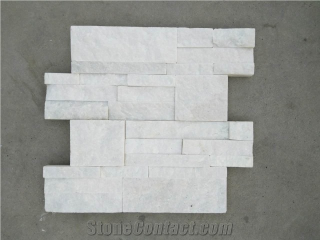Pure White Quartzite Stone Wall Cladding/Stone Wall Decor/Ledge Stone/Thin Stone Veneer/Manufactured Stone Veneer/Feature Wall/