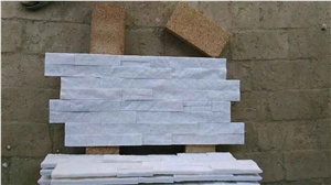 Pure White Quartzite Wall Cladding/Thin Stone Veneer/Feature Wall/Split Face Culture Stone/Manufactured Stone Veneer/Feature Wall/Stone Wall Decor