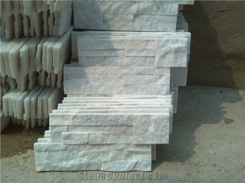 Pure White Quartzite Wall Cladding/Thin Stone Veneer/Feature Wall/Split Face Culture Stone/Manufactured Stone Veneer/Feature Wall/Stone Wall Decor