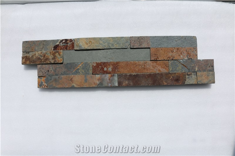 Rusty Slate Culture Stone, Stone Wall Decor, Exposed Wall Cladding , Fieldstone and Stone Panel