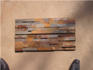 Rusty Slate Cultured Stone, Wall Cladding, Stacked Stone Wall Panel, Thin Stone Veneer,Cultured Stone.Slate Mosaics Pattern,Rectangle S, Z Shapes ,Ledge Nature Cultured Stone