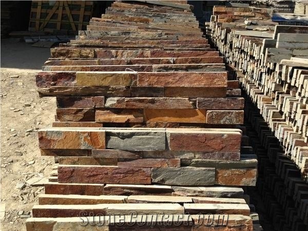 Rusty Slate Ledge Stone/Stone Wall Cladding/Stone Wall Decor/Thin Stone Veneer/Split Face Culture Stone/Manufactured Stone Veneer/