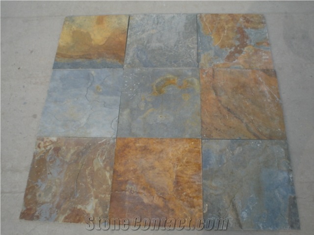 Rusty Slate Tile, Slate Floor and Wall Tiles. Slate Covering and Pattern