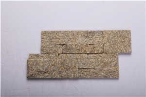 Tiger Skin Yellow Quartzite Culture Stone, Stacked Stone Panel, Split Face Ledgestone
