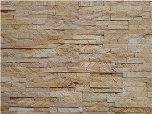 Yellow Sandstone Wall Cladding/Ledge Stone/Stone Wall Decor/Thin Stone Veneer/Split Face Culture Stone/Manufactured Stone Veneer/Feature Wall