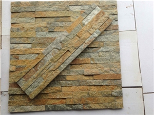Yellow Slate Culture Stone, Wall Cladding, Stone Panel, Split Face Culture Stone and Stacked Stone Veneer