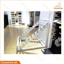 Simplified Style White and Black Color Marble Slab Display Rack