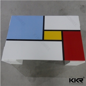 Seamless Joint Solid Surface Table Tops, Quartz Stone Table Tops, Tables with Logo