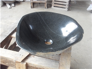 Natural River Stone Sinks,Random Size Pebble Stone Black River Stone Bath Basins,Solid Surface Basin