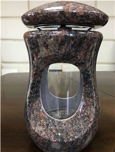 Funeral Products for Natural Granite Marble Memorial Lamp with Gla
