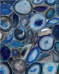 Blue Agate Stone Semiprecious Stone Tiles & Slabs