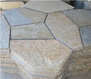 Golden Quartzite Irregular Tile for Flagstone Patio Stone