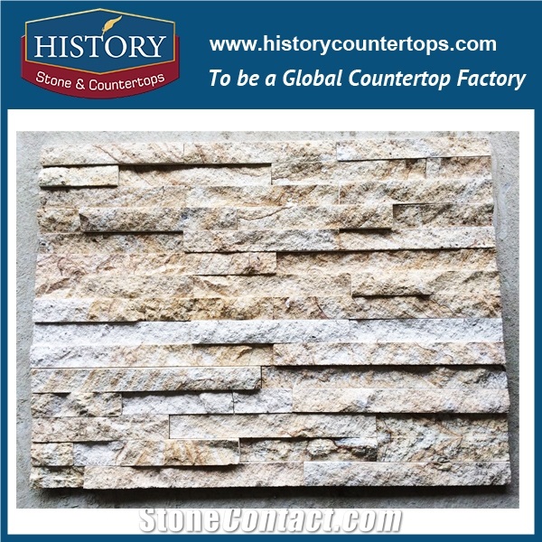 2017 China Natural Split Rusty Sandstone Wall Decoration Irregular Surface Cultured Stone, Backside Panels Cladding Ledge Stone