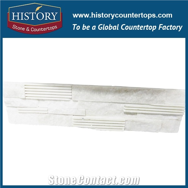 2017 History Stone White Ledge Quartzite Constructive Building Cultural Stone for Interlocking Indoor and Outdoor Wall Covering, Corner Panels
