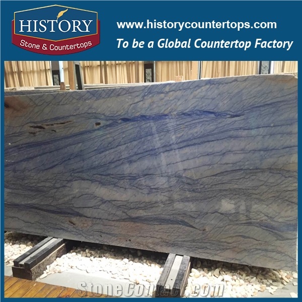 Azul Macaubas High Quality Stone Slabs for Flooring Tile & Wall Cladding Covering & Kitchen Countertops & Vanity Top, for Outdoor and Indoor Decoration Hot Sales Natural Stone Slabs Polished