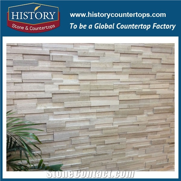Beautiful China White Wooden Graining Marble Manufactured Stone Cultured Stone with Split Face Culture Stone for Wall Cladding/ Wall Decor/Ledge Stone/Feature Wall/Exposed Wall Stone/Landscaping Stone