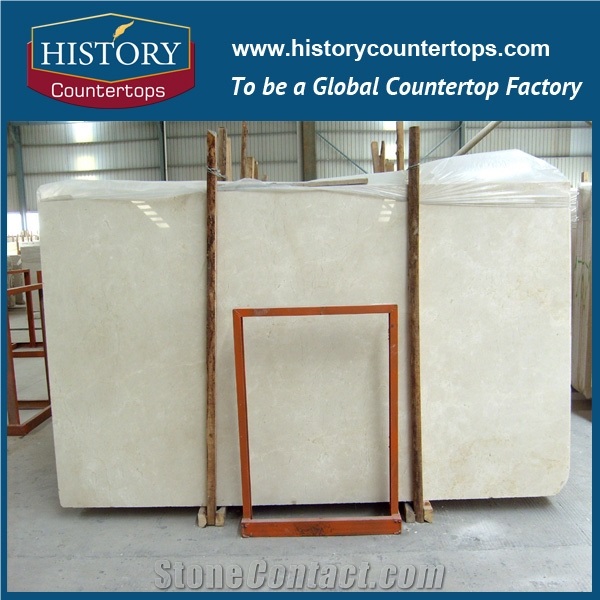 Best Selling Products Popular Wholesale Natural Stone Spanish Crema Beige Marfil Marble Slabs Cut to Size for Indoor Construction/Floor Tiles/Kitchen Countertops/Bathroom Vanity Top