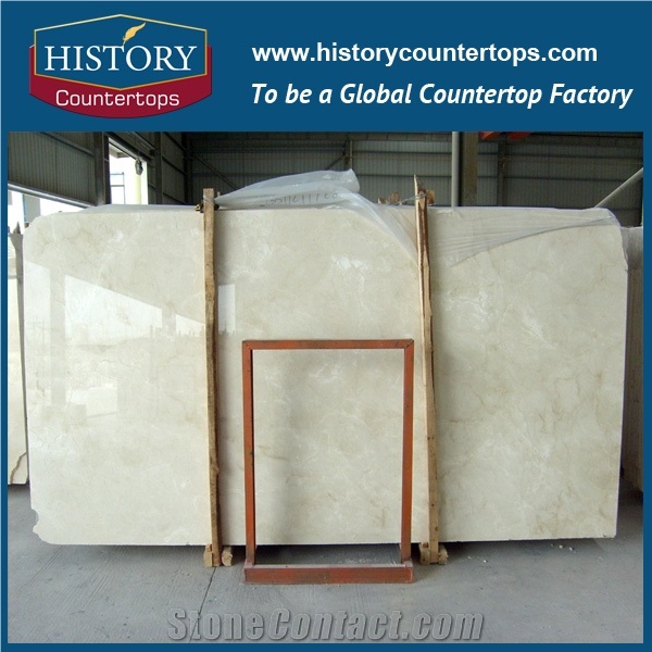 Best Selling Products Popular Wholesale Natural Stone Spanish Crema Beige Marfil Marble Slabs Cut to Size for Indoor Construction/Floor Tiles/Kitchen Countertops/Bathroom Vanity Top