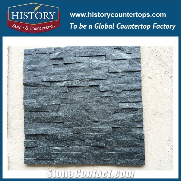 Black Slate Culture Stone for Bathroom Wall Cladding,Interior and Exterior Stone Veneer