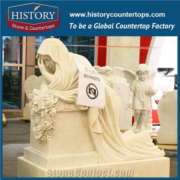 Cheapest Wholesale Decorative White Marble Little Girl Covering Faces Garden Human Sculptures Modern Stone