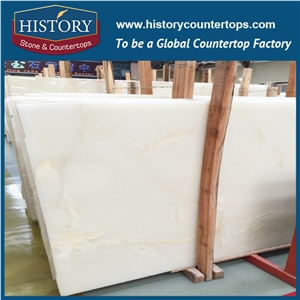 China Factory Direct Sale First Class 15-20mm Fantastic Stock Ice White Onyx Stone Big Slab for Floor Tiles Wall Cladding