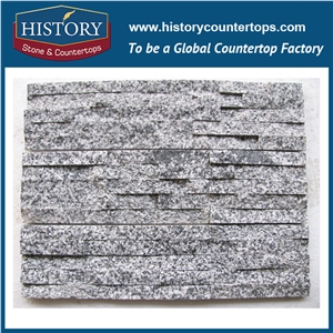China Factory Direct Sales and Wholesales Granite Natural Stacked Wall Covering，Cloudy Grey Thin Strip Stone Veneers Ledge Stone