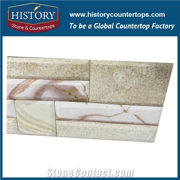 China Golden Natural Surface Sandstone Cultured Stone For