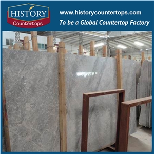 China Grey Marble Silver Mink Slabs& Tiles Good for Polishing Kitchen Countertops, Bathroom Vanity Tops, Wall and Floor Covering