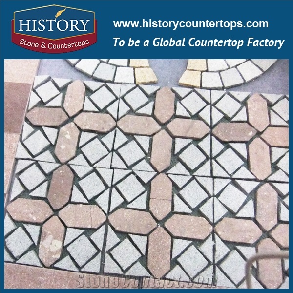 China History Stone Rustic Slate Strip Pattern Square Shape Mosaic for Wall Covering Tile, Park and Swimming Pool Decorative Flooring