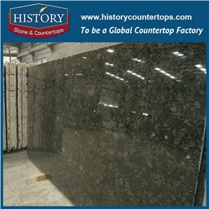 China Polished,Sawn Cut,Sanded Volga Blue Floor Tile Low Price Extra Dark Slabs, Natural Building Stone Flooring and Wall Decoration,Counter Tops Use,Well Labradorit Granite