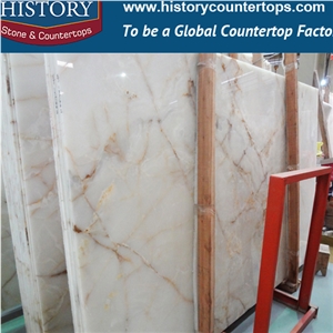 China Popular Wholesale Translucent Natural Stone Polished Onyx Tiles Cut-To-Size Slab for Hotel Lobby Decoration, Wall Covering, Floor Panel, Coffee Bar. Vanity Tops