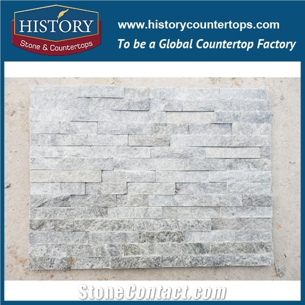 Chinese History Stone Natural Grey Stacked Quartzite Building Cultured Stone for Interlocking Exposed Feature Wall Cladding, Decorative Walling Panels and Veneers