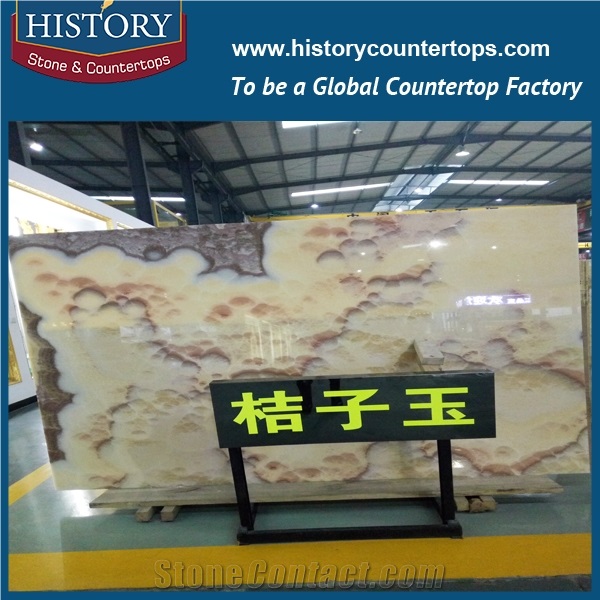 Current China Popular Wholesale Translucent Natural Onyx Tiles Cut-To-Size Slab for Hotel Lobby Decoration, Wall Covering, Floor Panel, Coffee Bar, Countertops