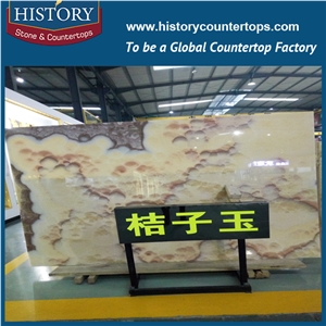 Current China Popular Wholesale Translucent Natural Onyx Tiles Cut-To-Size Slab for Hotel Lobby Decoration, Wall Covering, Floor Panel, Coffee Bar, Countertops