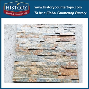 Cut-To-Size Irregular Surface Internal and External Wall Decoration Covering Manufactured Rustic Multi-Patterns Strip Quartzite Culture Stone