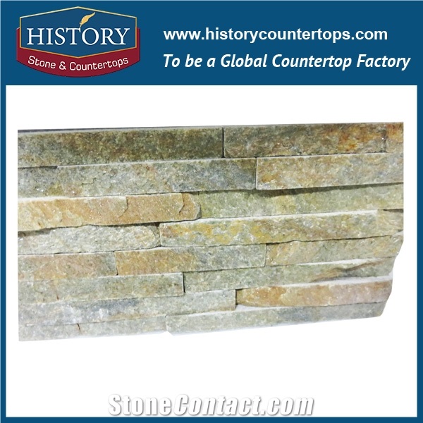 Factory Direct Sales Ledge Stone Colorful Quartzite Culture Stone for Interlocking Exposed Feature Wall Cladding, Corner Panels