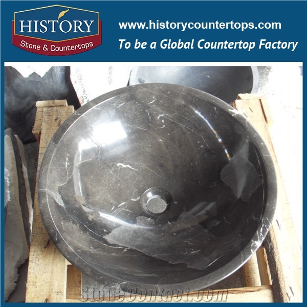 Factory Hot Sale Promotion Product Cheap Price Marron Emperador Marble Round Sink Elegant Shape for Bar Counter