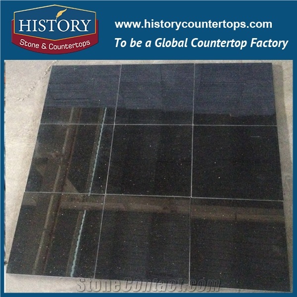 Galaxy Black Granite Slabs Hot Sales Flamed Flooring Tiles & Wall Covering Cut-To-Size for Interior or Exterior Construction Material, Kitchen Countertops & Bathroom Vanity Top Polished Surface for Re