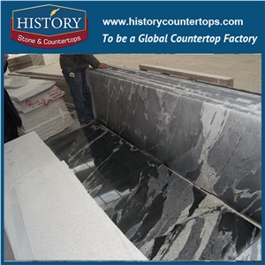 High Polished Bush-Hammered Kashmir Black Granite Good Price Slabs,Thin Tiles Stone for Floor Applications,Countertops,Pool and Wall Capping