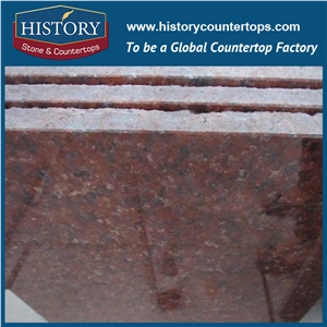 High Quality India Ruby Red Granite for Flooring Tile and Covering, Kitchen Countertops and Vanity Top, Unique Material Best Cheap Price Hot Sales Natural Stone Slabs Polished/Flamed Surface