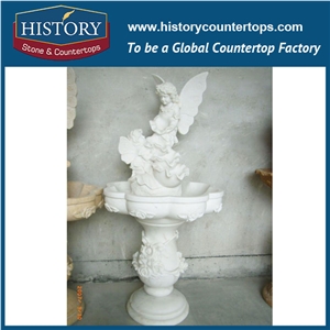 History Stone Aesthetic Appearance with Factory Price, Advanced Design White Marble Disk Pool with Carved Vase Two Tiers Fountain for Landscaping Ornament, Decorative Garden Water Fountain
