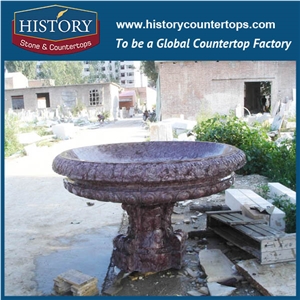 History Stone Attractive Design Cheap Fountain by Qualified Producer in Quanzhou, Natural Yellow Granite Piled up Pillars Two Tiers Fountain for Square, Park, Market, Stone Garden Fountain