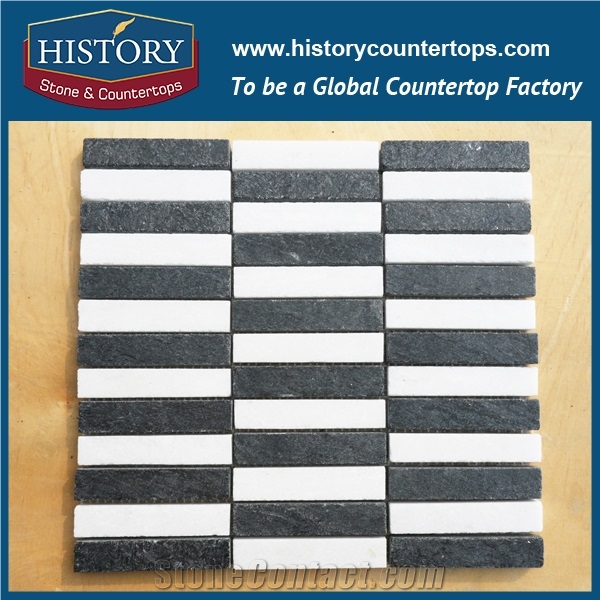 History Stone Black White Golden Red Color Chipped Art Mosaic Patterns Slate Stone for Wall Covering, Interior and Exterior Flooring