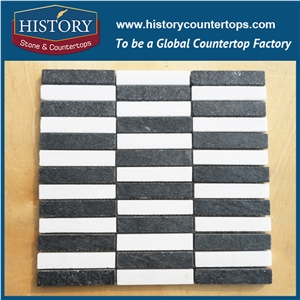 History Stone Black White Golden Red Color Chipped Art Mosaic Patterns Slate Stone for Wall Covering, Interior and Exterior Flooring