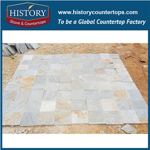 History Stone Brown Color 30x30 Stacked Wall Tiles, Floor Tiles, Road Paving Wood Look Slate Stone in China