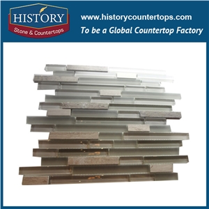 History Stone Certificated Shandong Manufacturer, Reasonable Price Honed Emperador and White Marble Arabesque Mosaic for Balcony, Corridor, Fireplace Decoration, Decorative Flooring Mosaic Tile