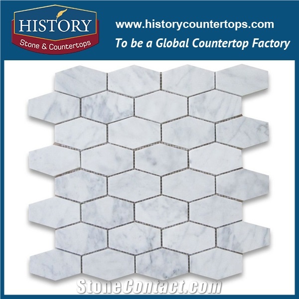 History Stone Certificated Shandong Supplier Competitive Price, Wholesale White and Black Nero Margiua Marble Hexagon Pattern Mosaic Floor Tiles for Interior Decoration, Flooring & Wall Mosaic